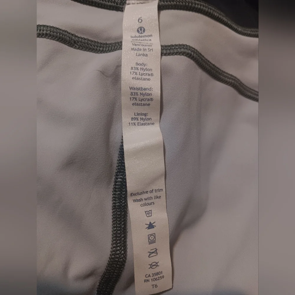 Lululemon Athletica‎ Run The Day Legging SzS Gray/Black Crop Lightweight
